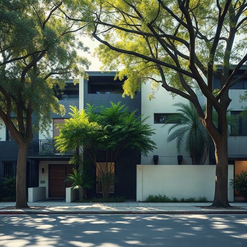 Residential townhouse on a tree-lined street in Graças