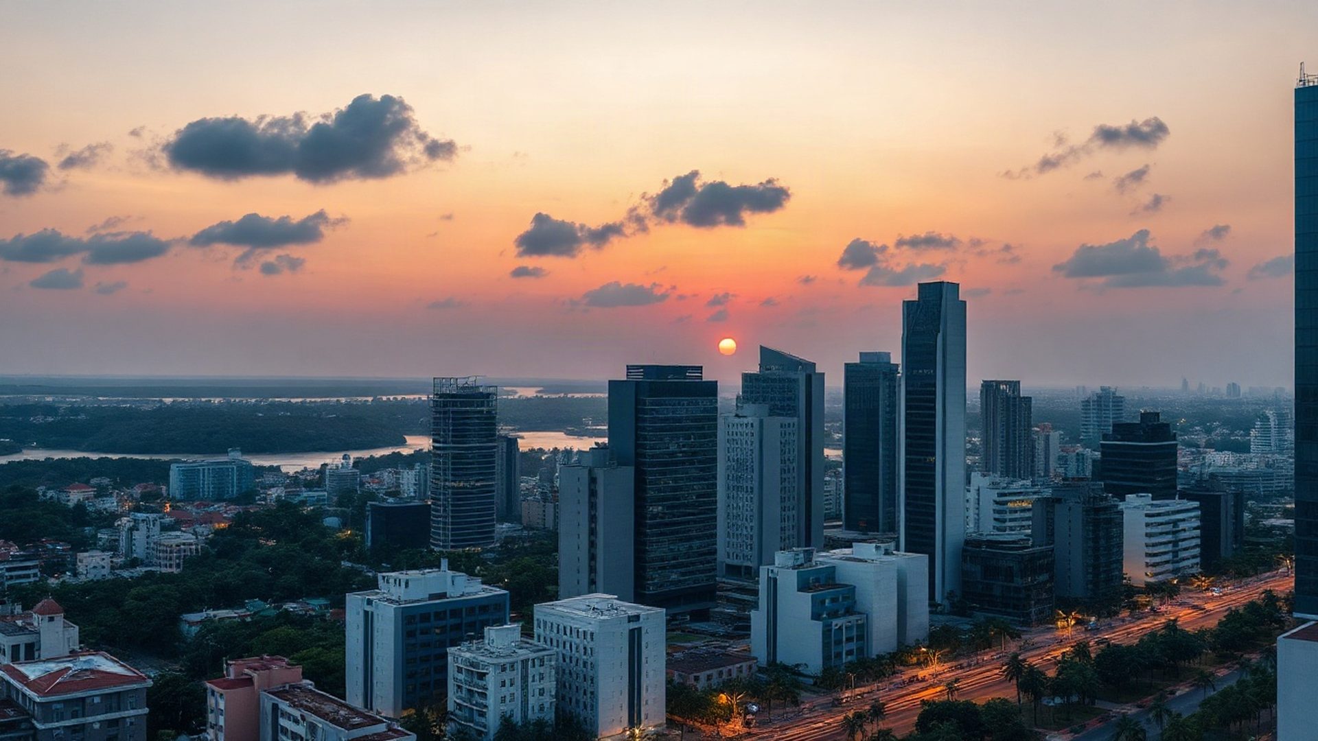 Recife skyline at dusk
